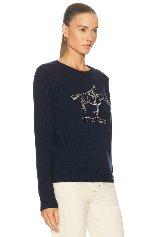 Sporty & Rich Horse Knitted Sweatshirt