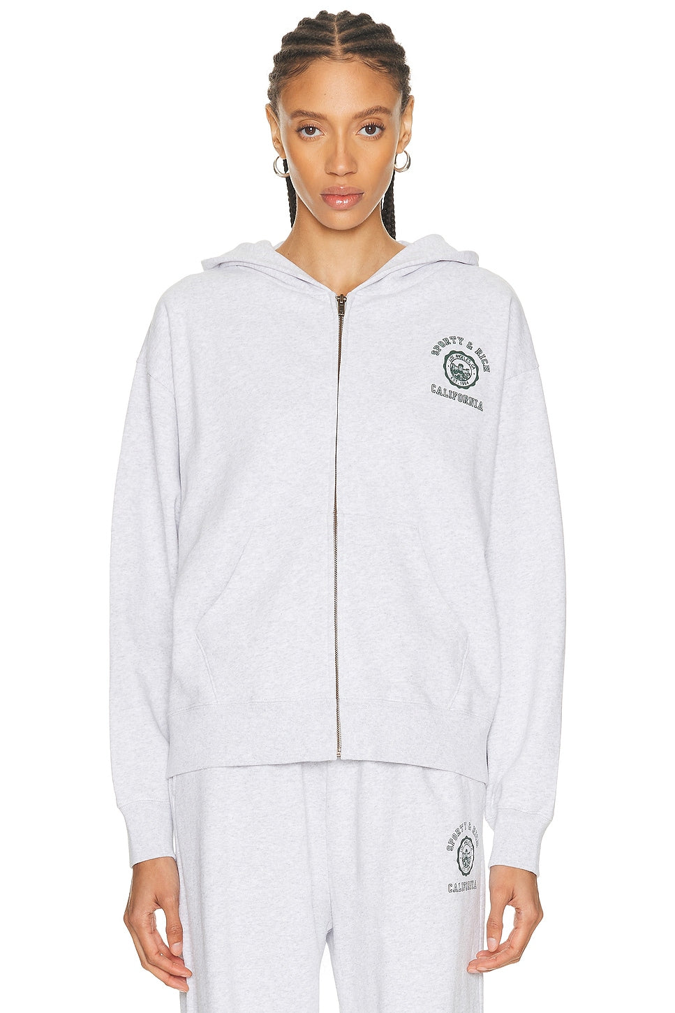 Sporty & Rich California Emblem Zip Hoodie