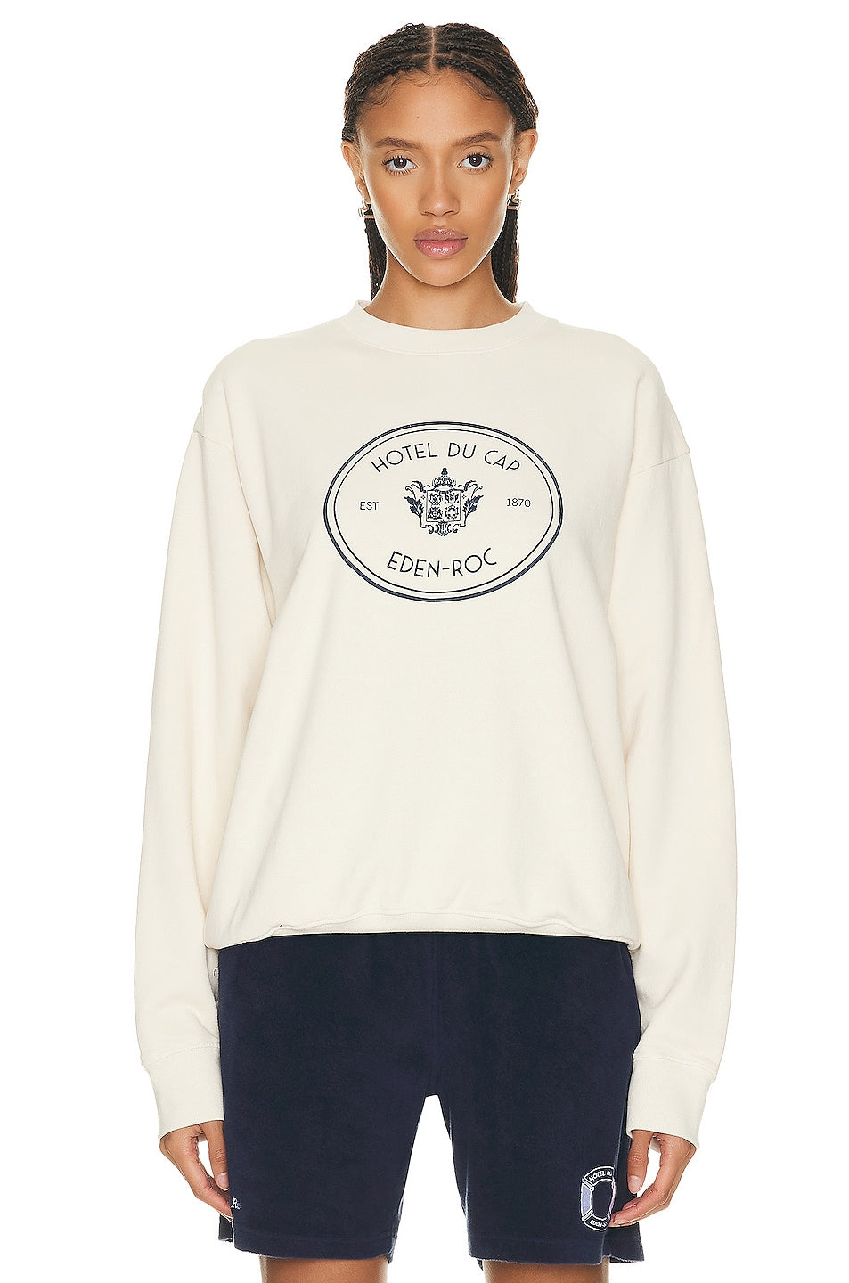 Sporty & Rich X Hotel Du Cap Eden Roc Eden Crest Crewneck Sweater