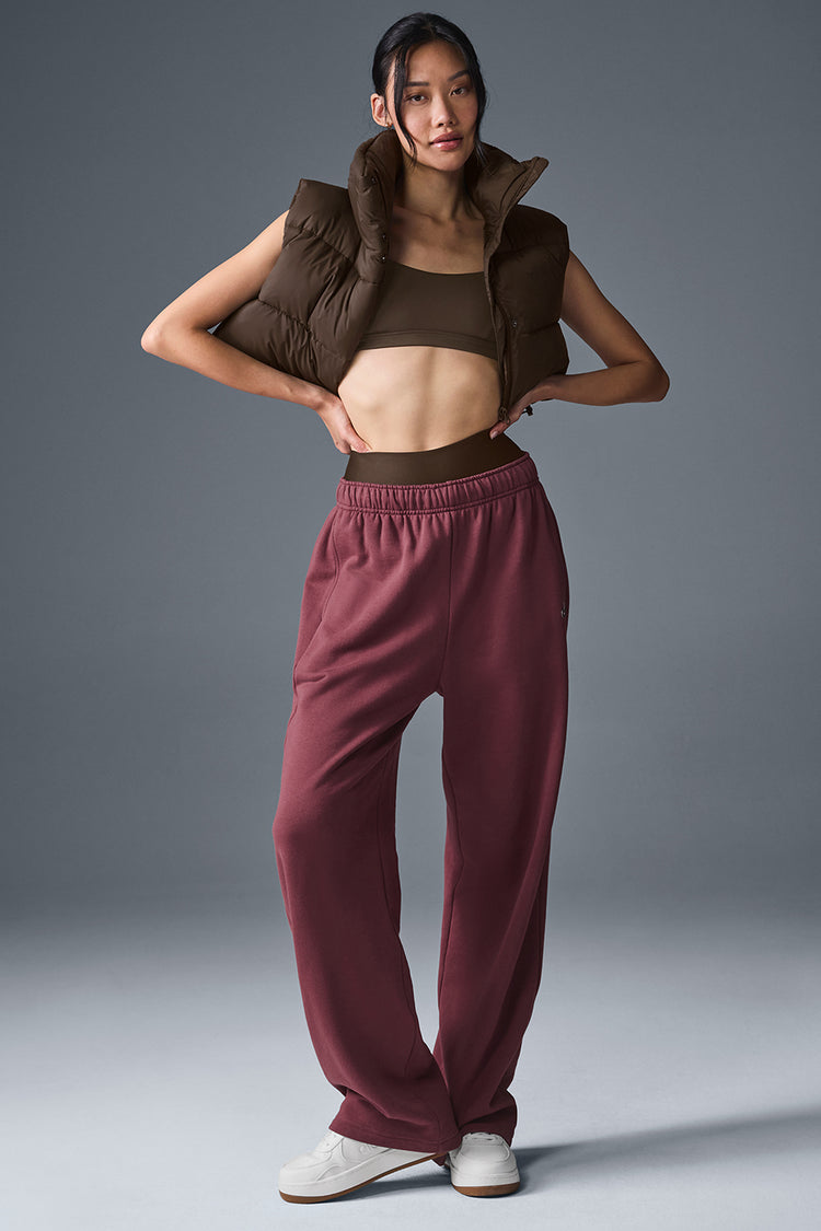 Alo Yoga Cropped Gold Rush Puffer Vest Espresso