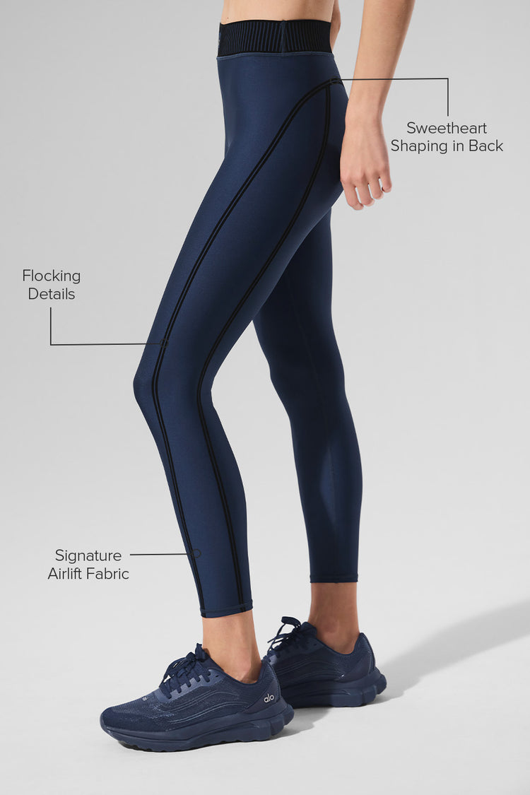 Alo Yoga Airlift High-Waist 7/8 Line Up Legging Navy