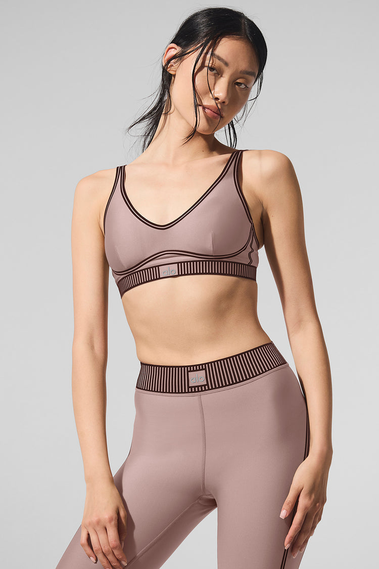 Alo Yoga Airlift Line Up Bra Taupe