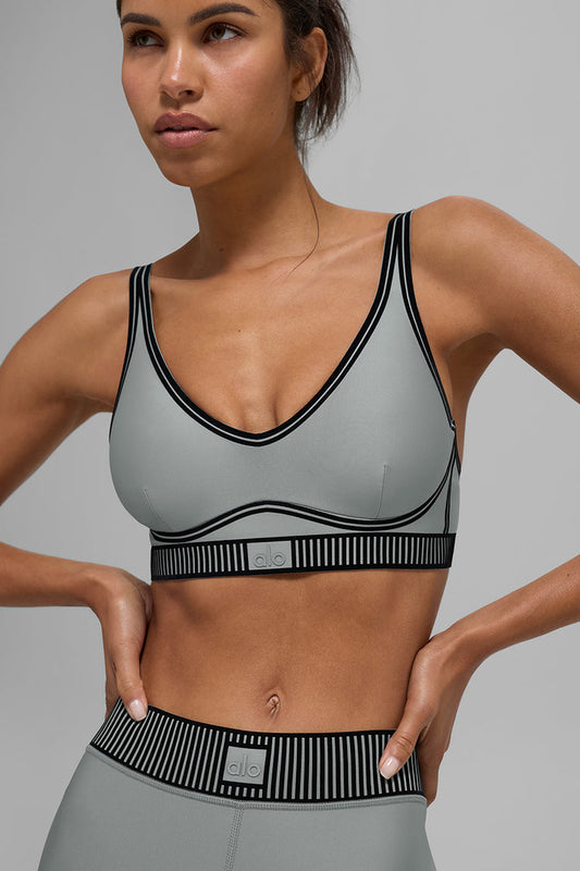 Alo Yoga Airlift Line Up Bra Lunar Grey