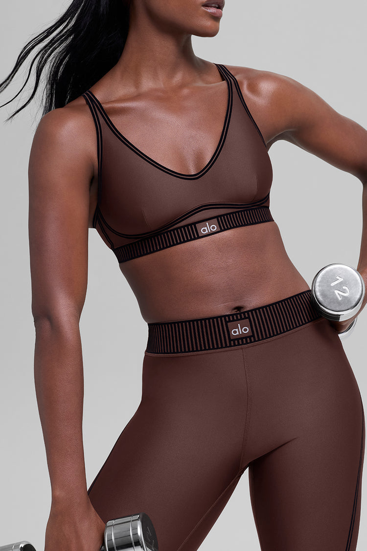 Alo Yoga Airlift Line Up Bra Brownstone