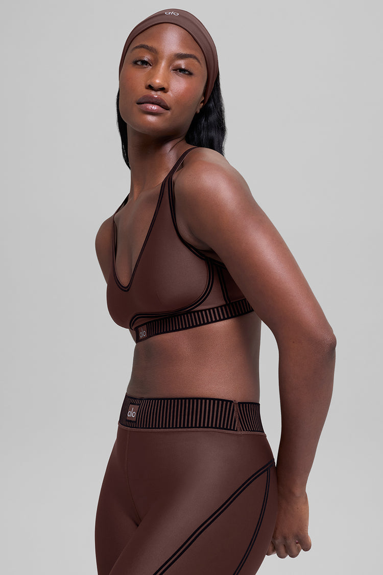 Alo Yoga Airlift Line Up Bra Brownstone