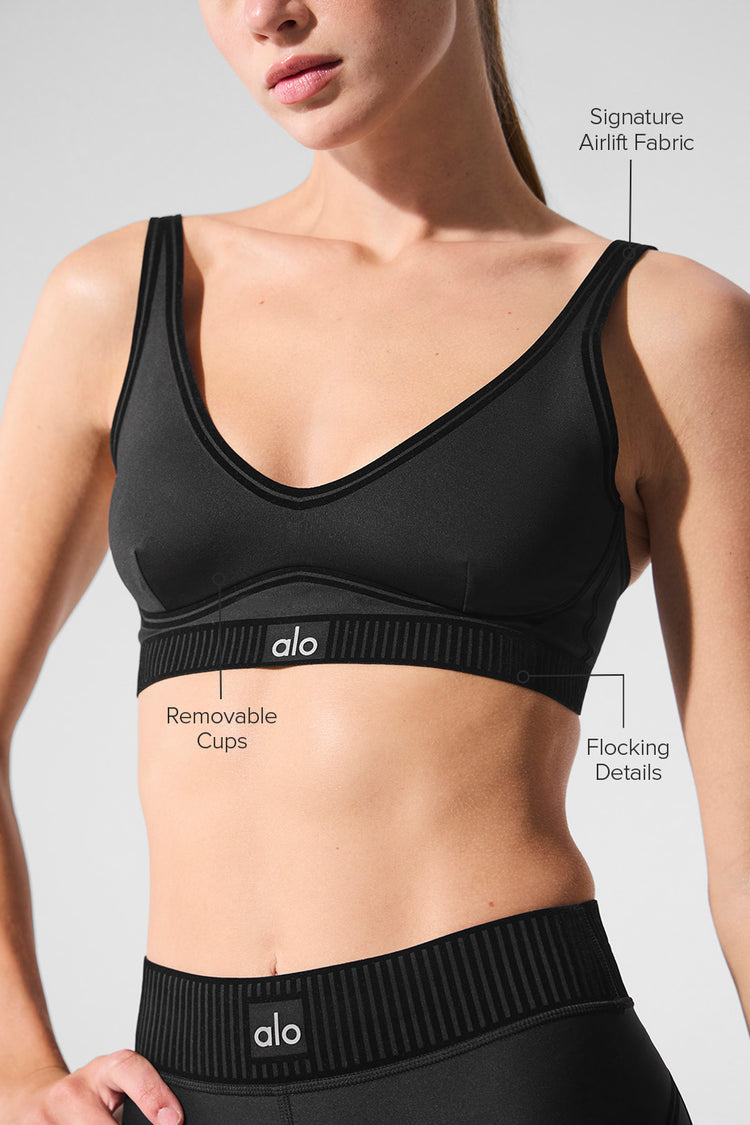 Alo Yoga Airlift Line Up Bra Black