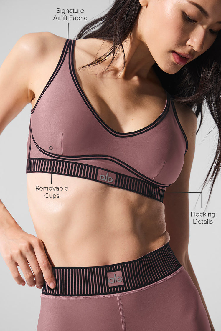 Alo Yoga Airlift Line Up Bra Smoky Quartz