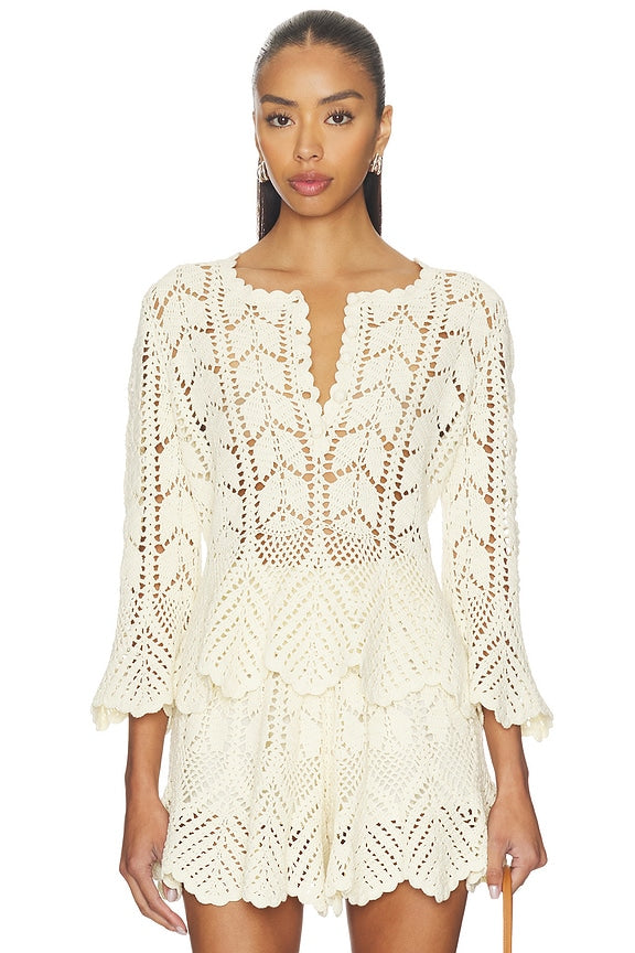 Zimmermann Awaken Lace Crochet Top
