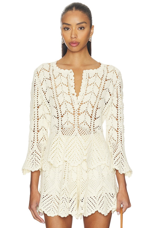 Zimmermann Awaken Lace Crochet Top