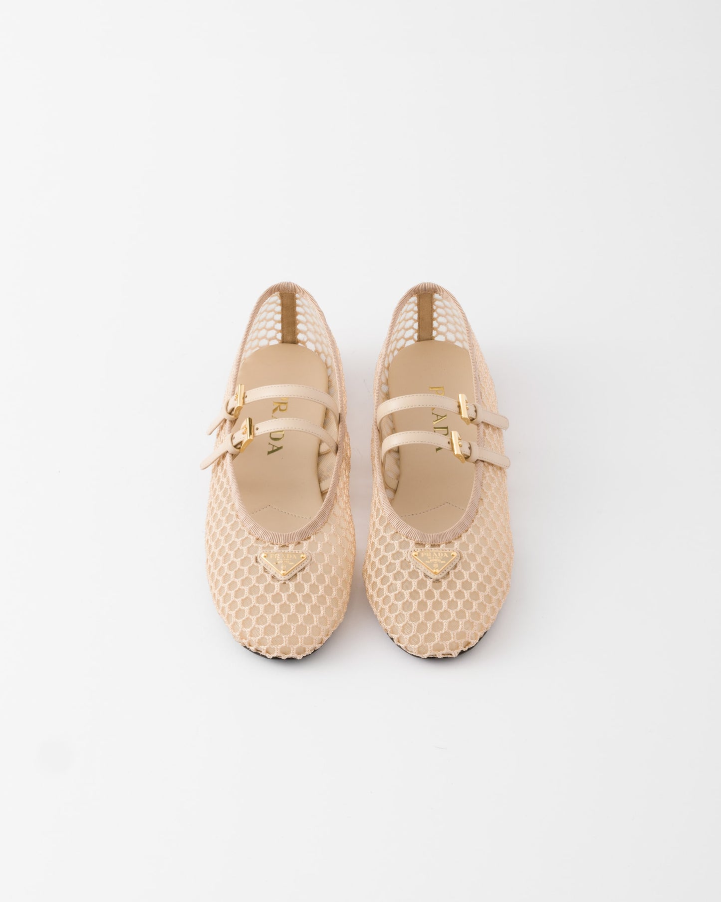 Prada Mesh fabric ballerinas Travertine Stone