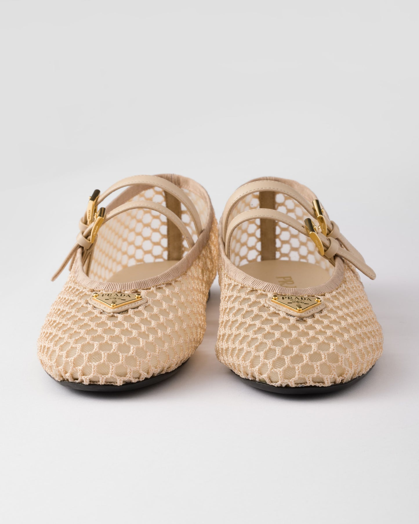 Prada Mesh fabric ballerinas Travertine Stone