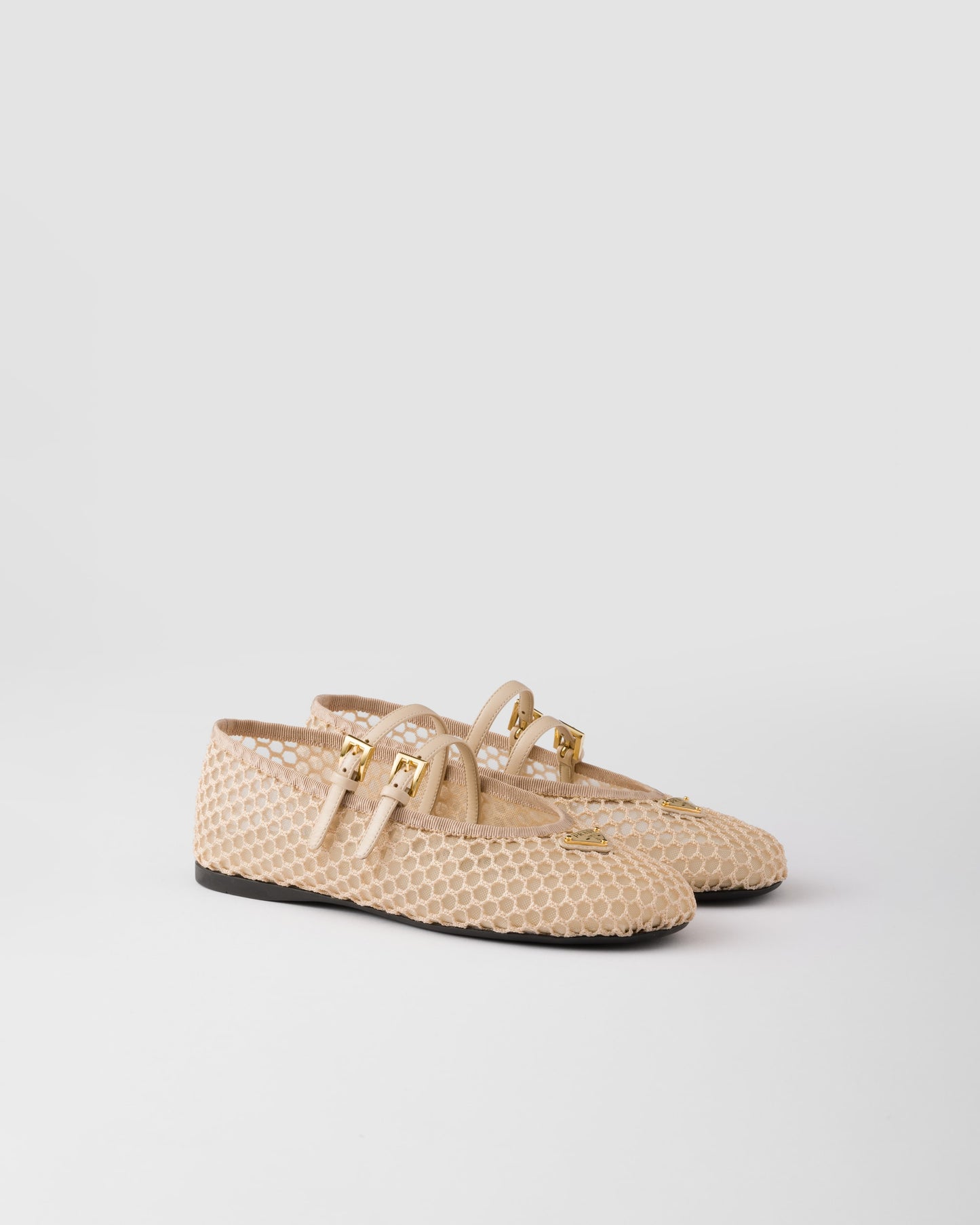 Prada Mesh fabric ballerinas Travertine Stone
