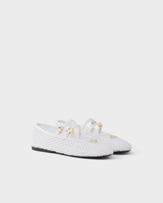 Prada Mesh fabric ballerinas White