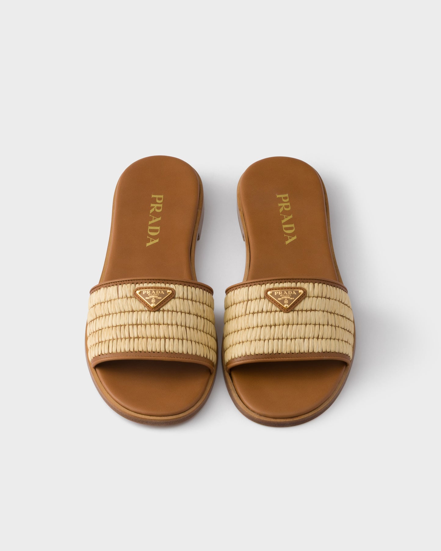 Prada Leather and crochet slides