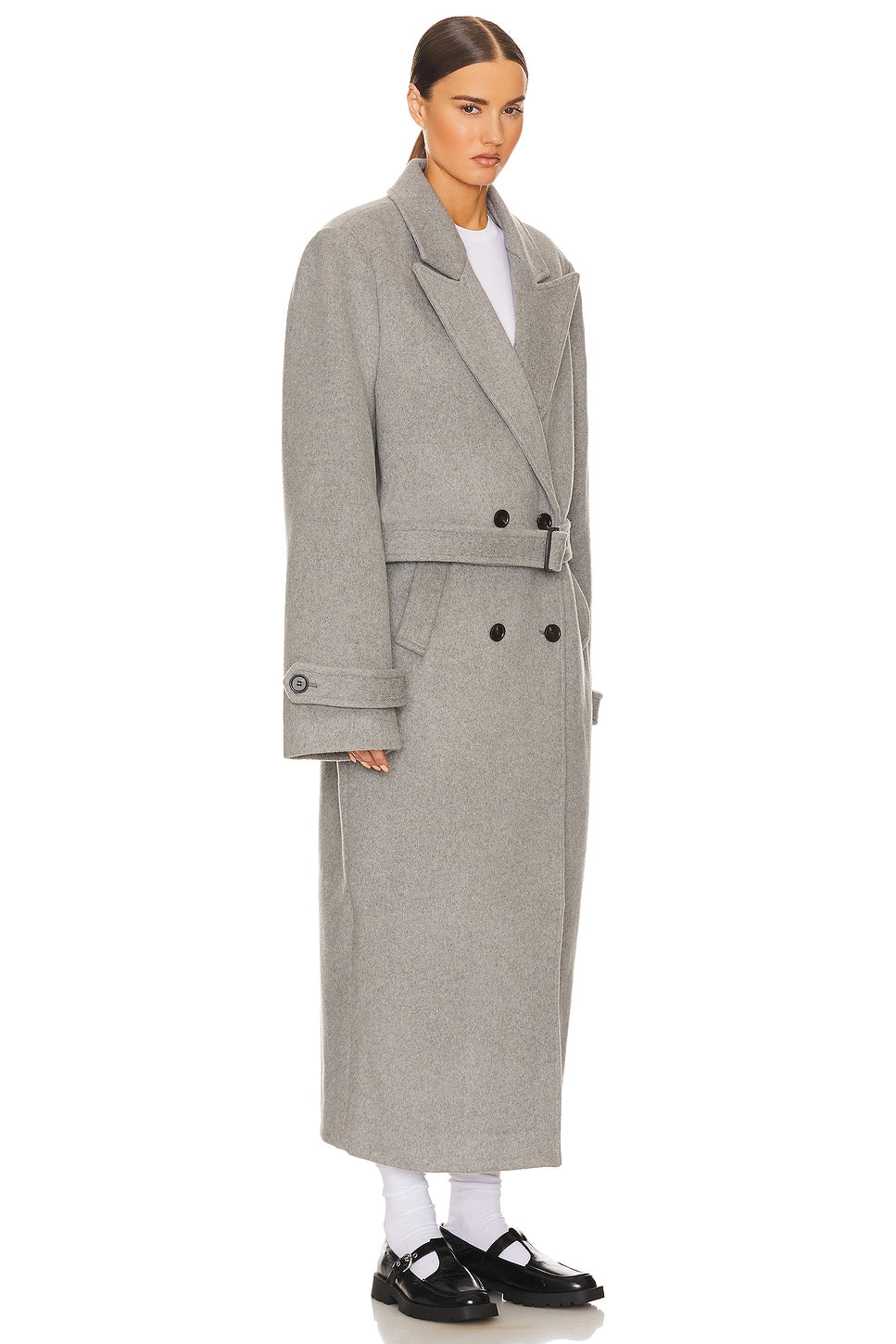 Helsa Bold Shoulder Long Coat - Couponareus