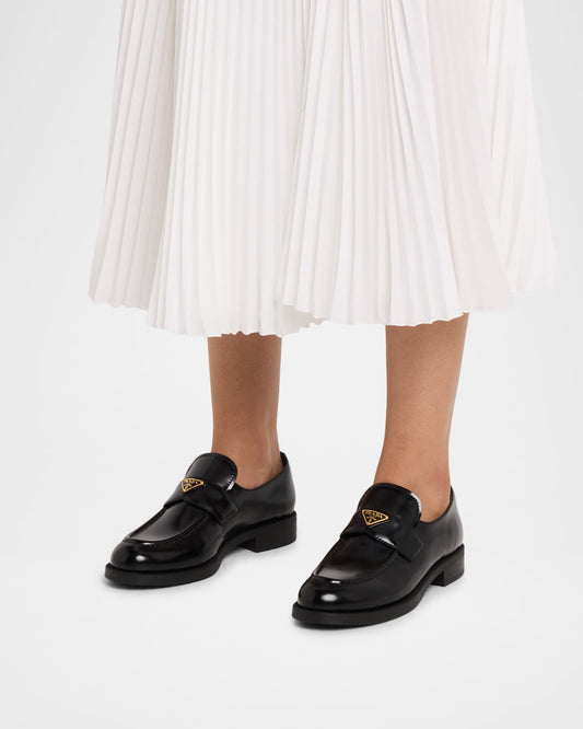 Prada Brushed Leather Loafers