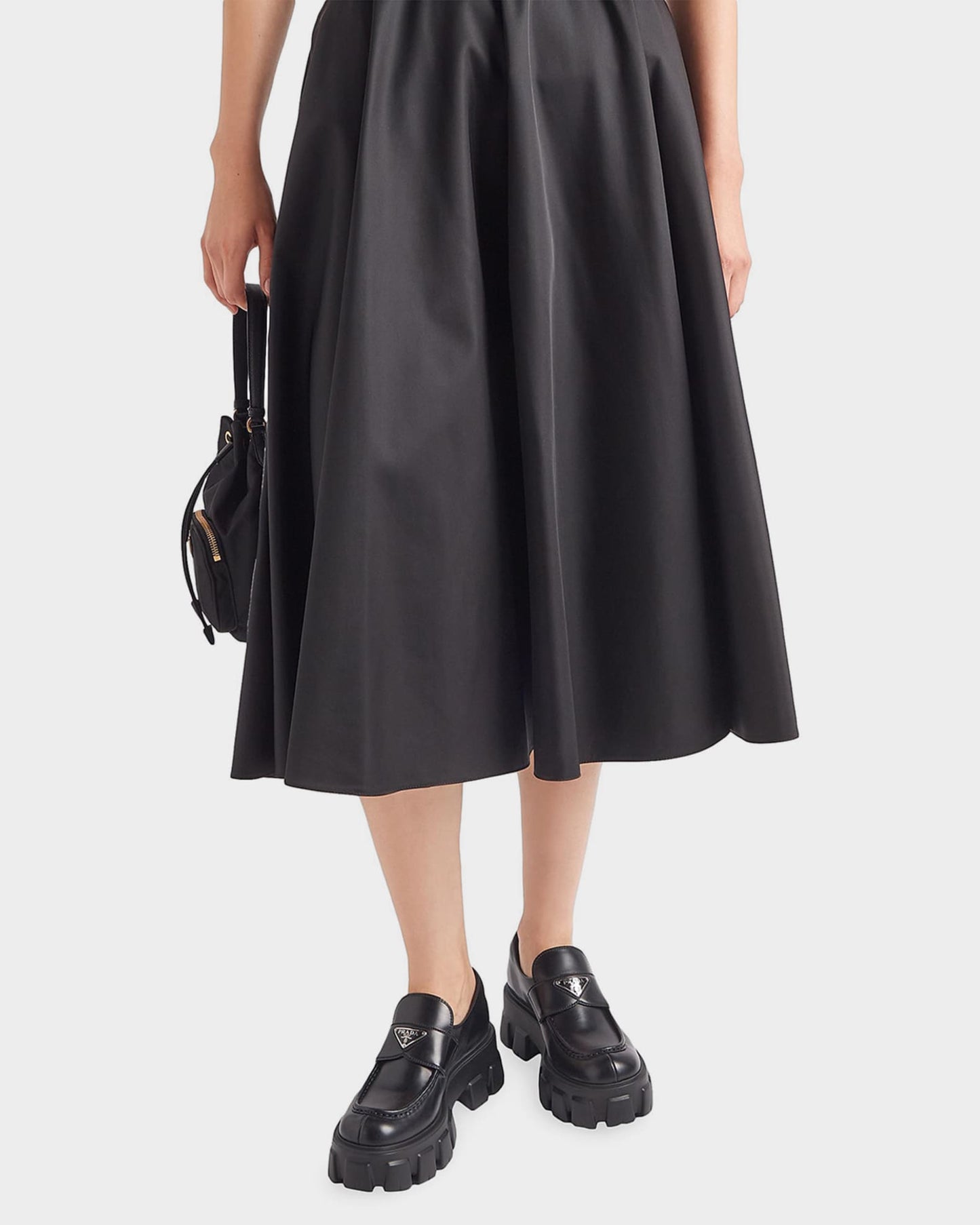 Prada Brushed Leather Monolith Loafers