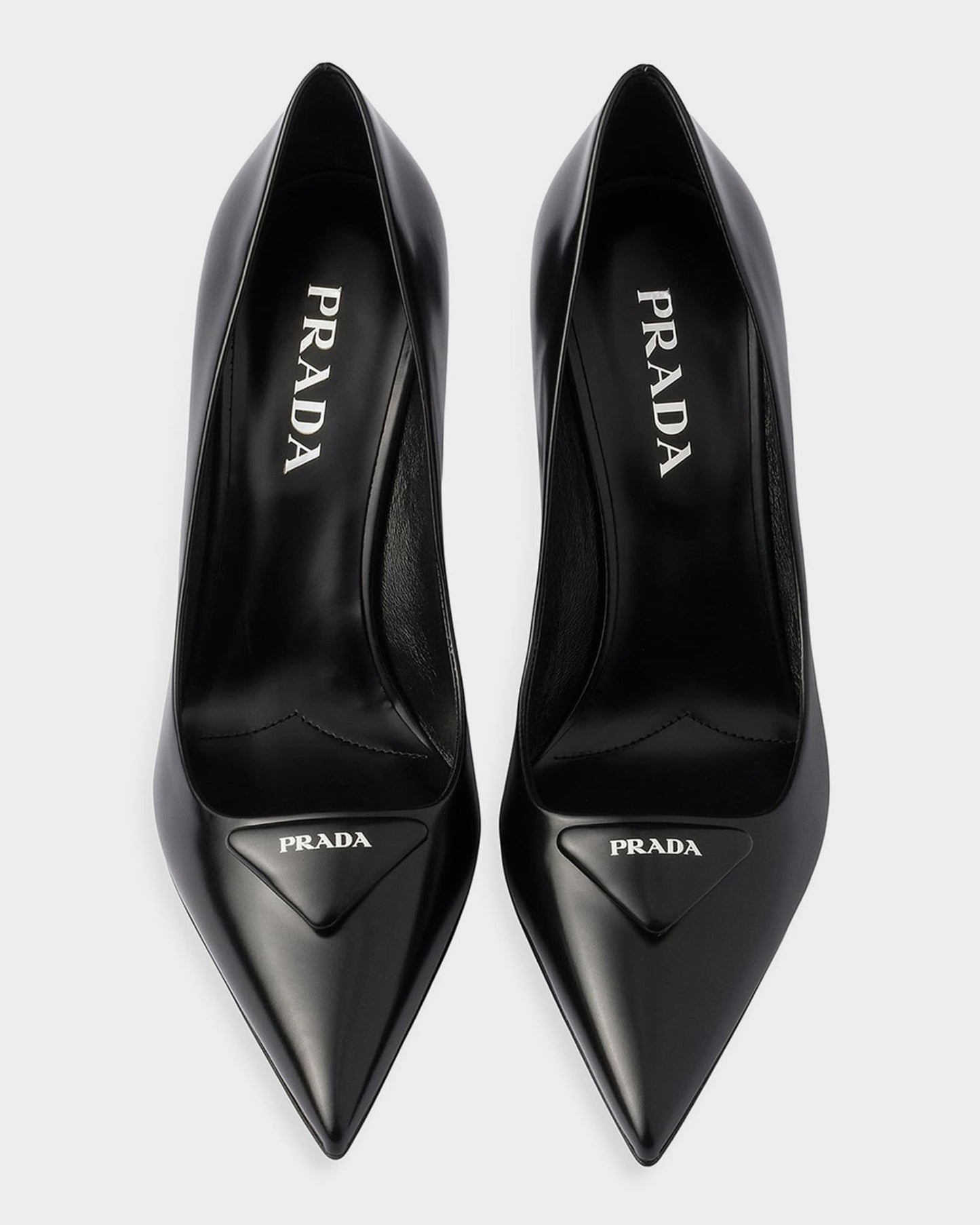 Prada 75mm Brushed Leather Pumps
