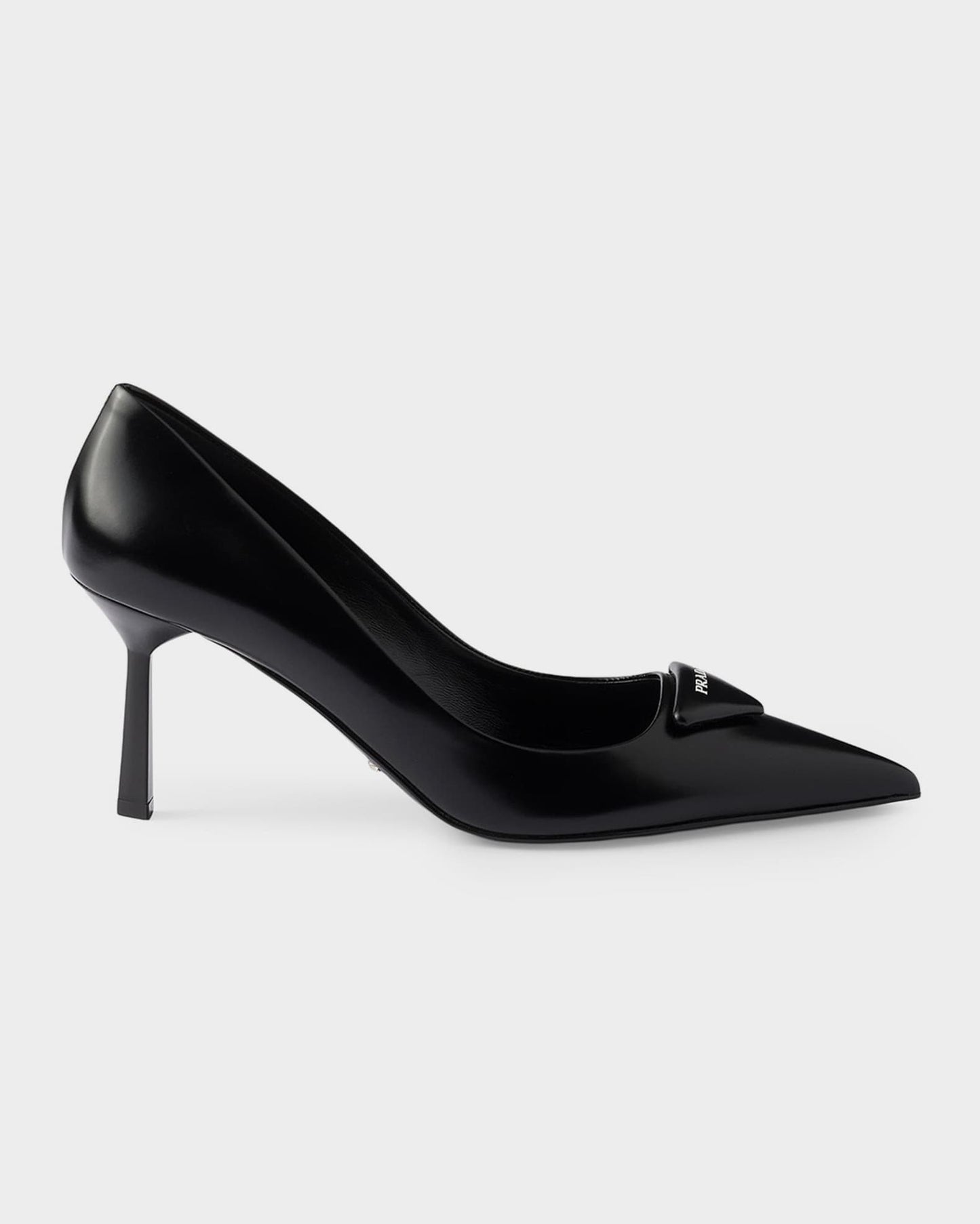 Prada 75mm Brushed Leather Pumps