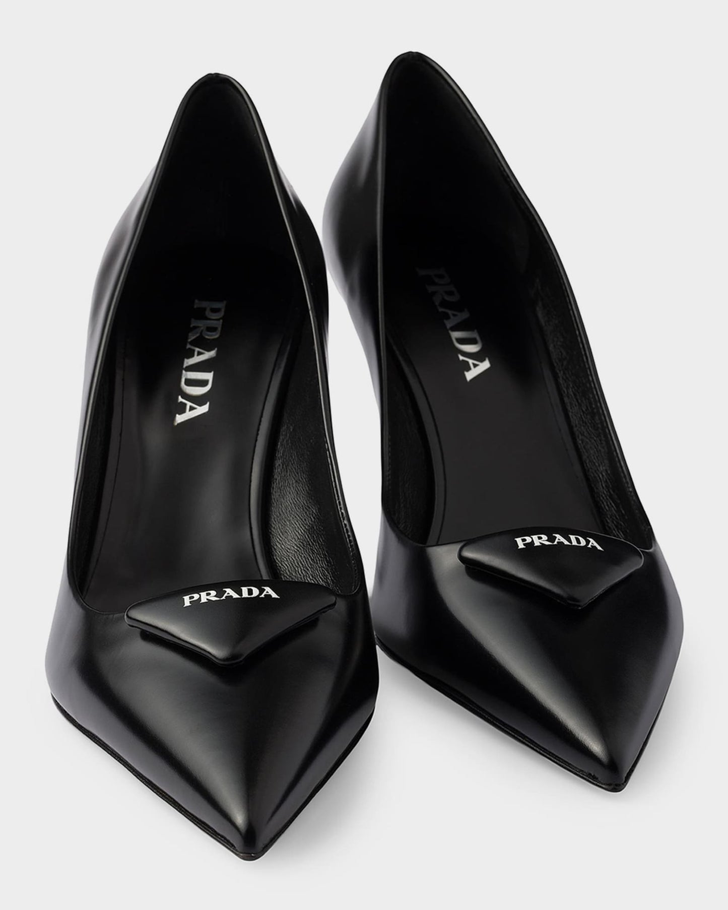 Prada 75mm Brushed Leather Pumps