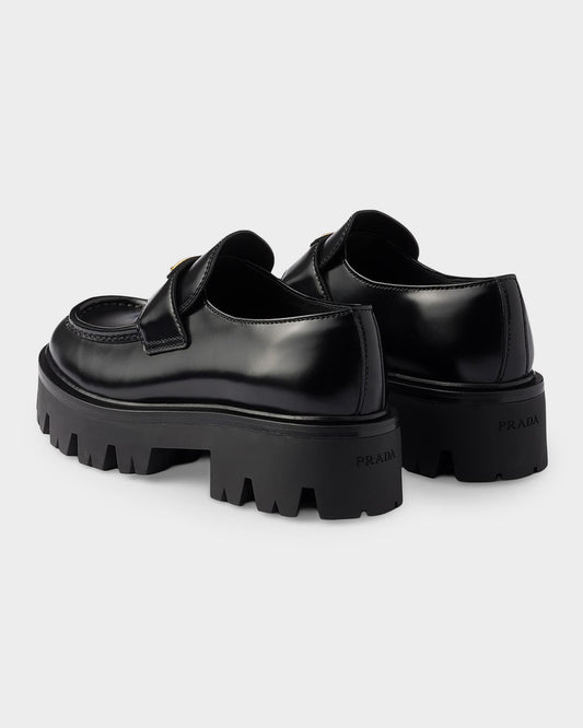 Prada Brushed Leather Loafers