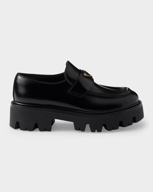 Prada Brushed Leather Loafers
