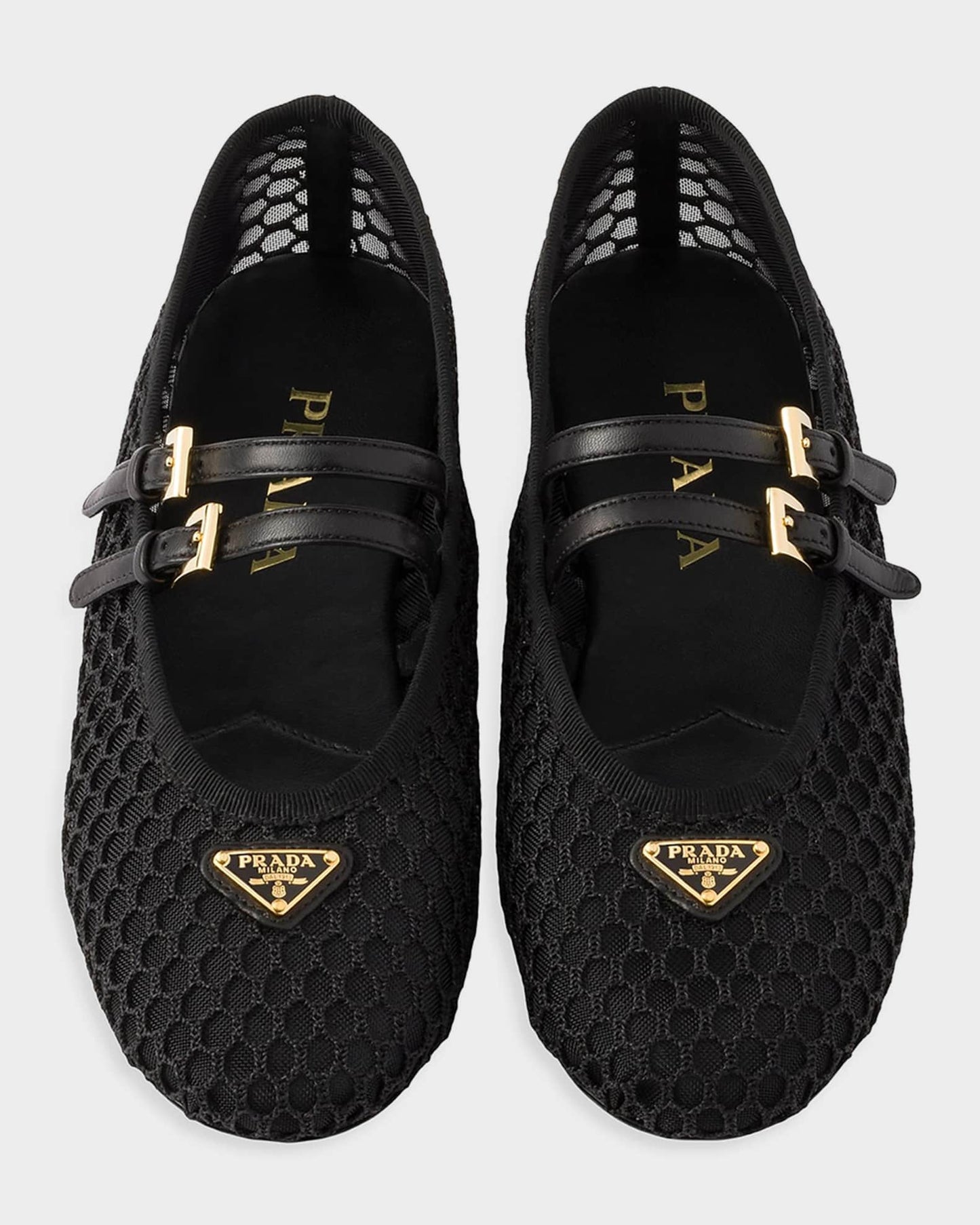 Prada Mesh Fabric Ballerina Flats