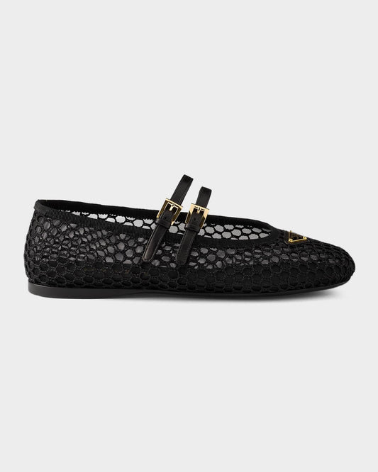 Prada Mesh Fabric Ballerina Flats