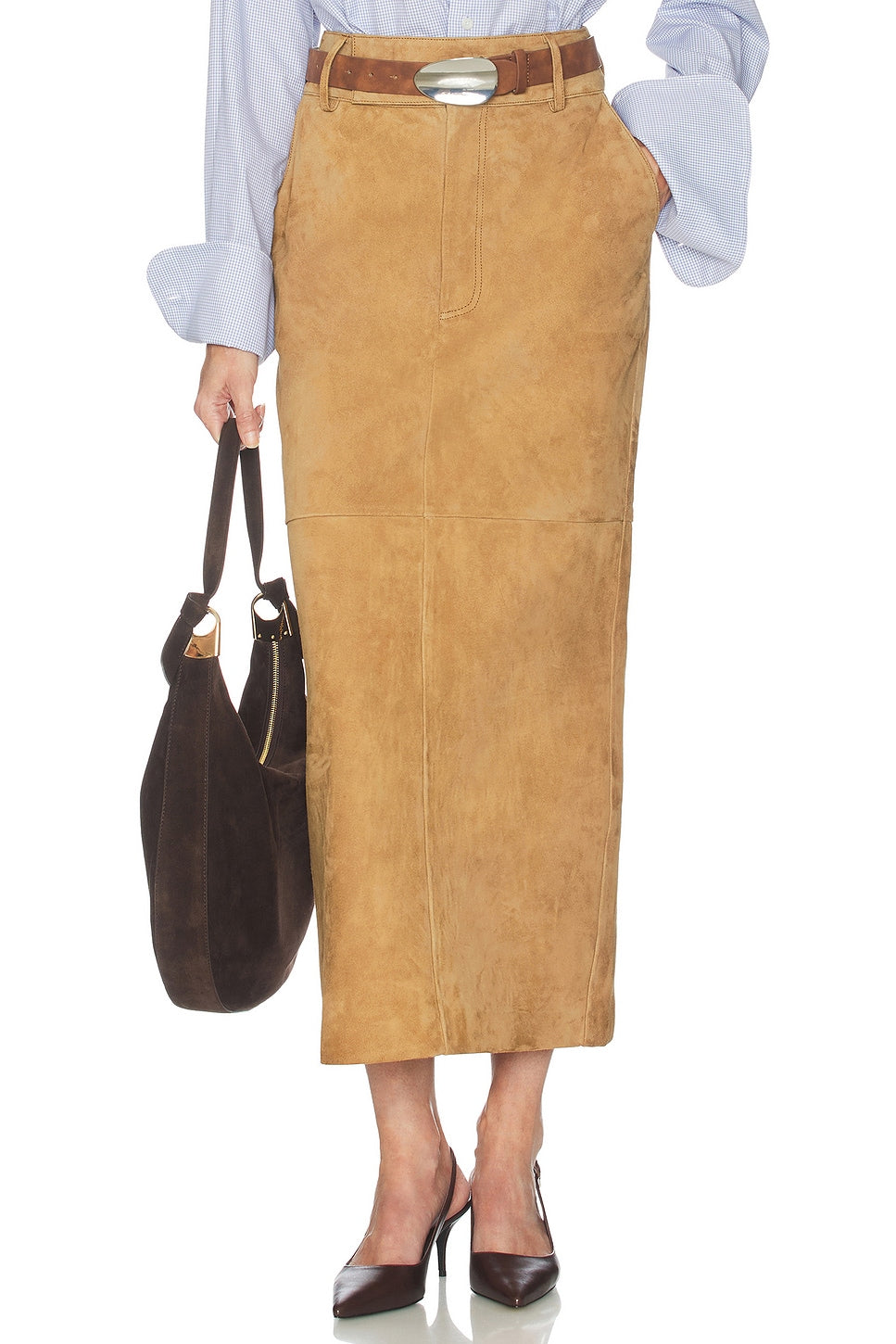 Helsa Suede Column Skirt - Couponareus