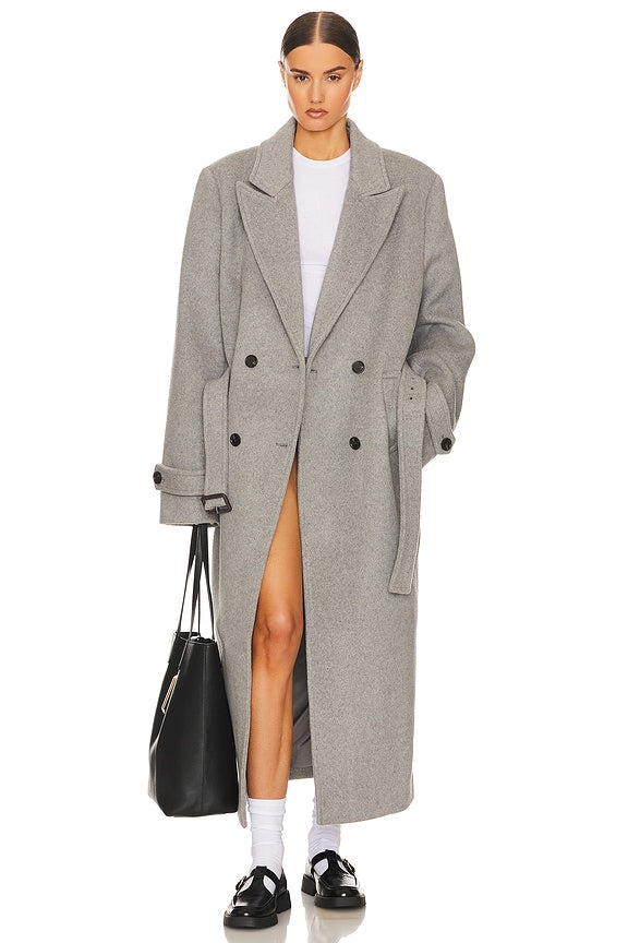 Helsa Bold Shoulder Long Coat - Couponareus