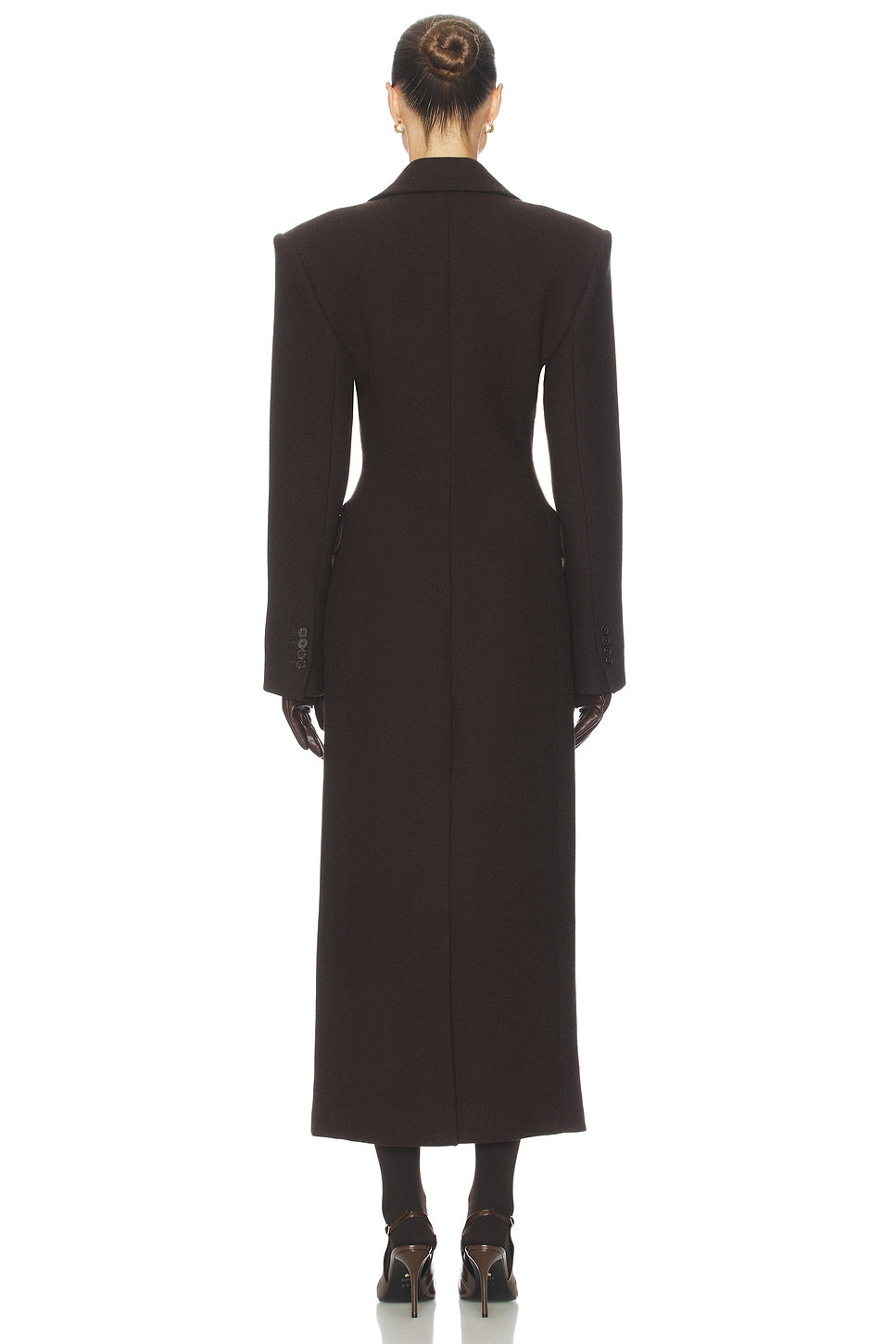 Helsa Italian Wool Blend Topcoat in Dark Brown - Couponareus