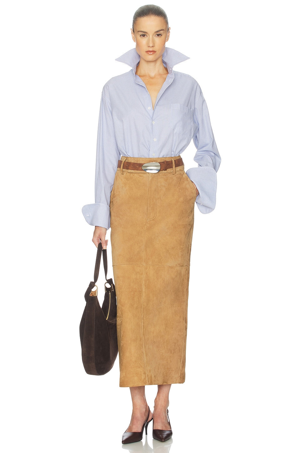 Helsa Suede Column Skirt - Couponareus