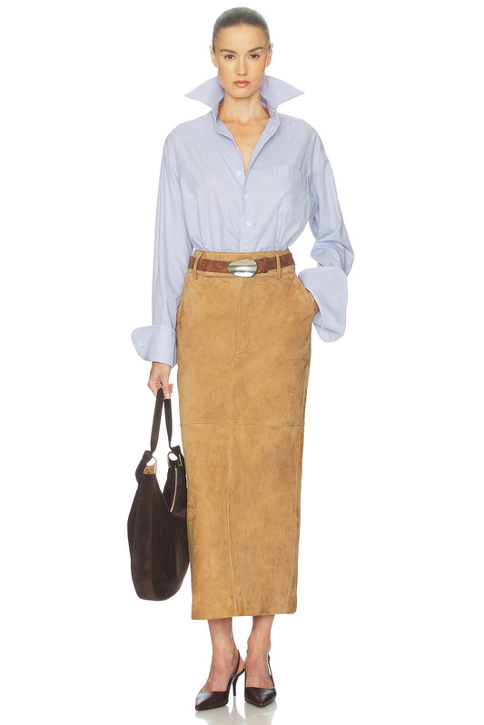 Helsa Suede Column Skirt - Couponareus